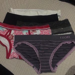 5 random brand panties